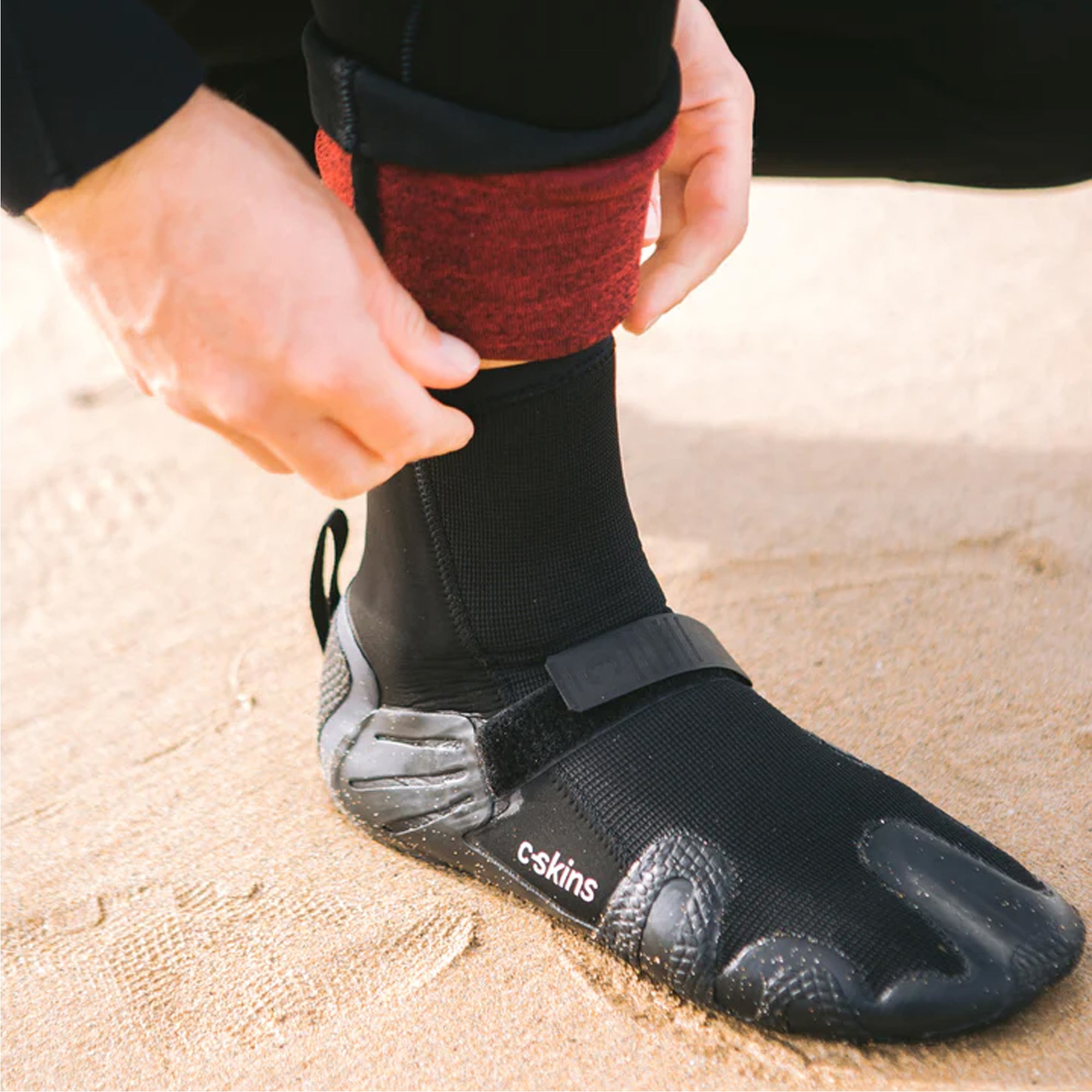 2026 C-Skins Wired 5mm Hidden Split Toe Neoprenstøvler C-BOWI5HST - Black